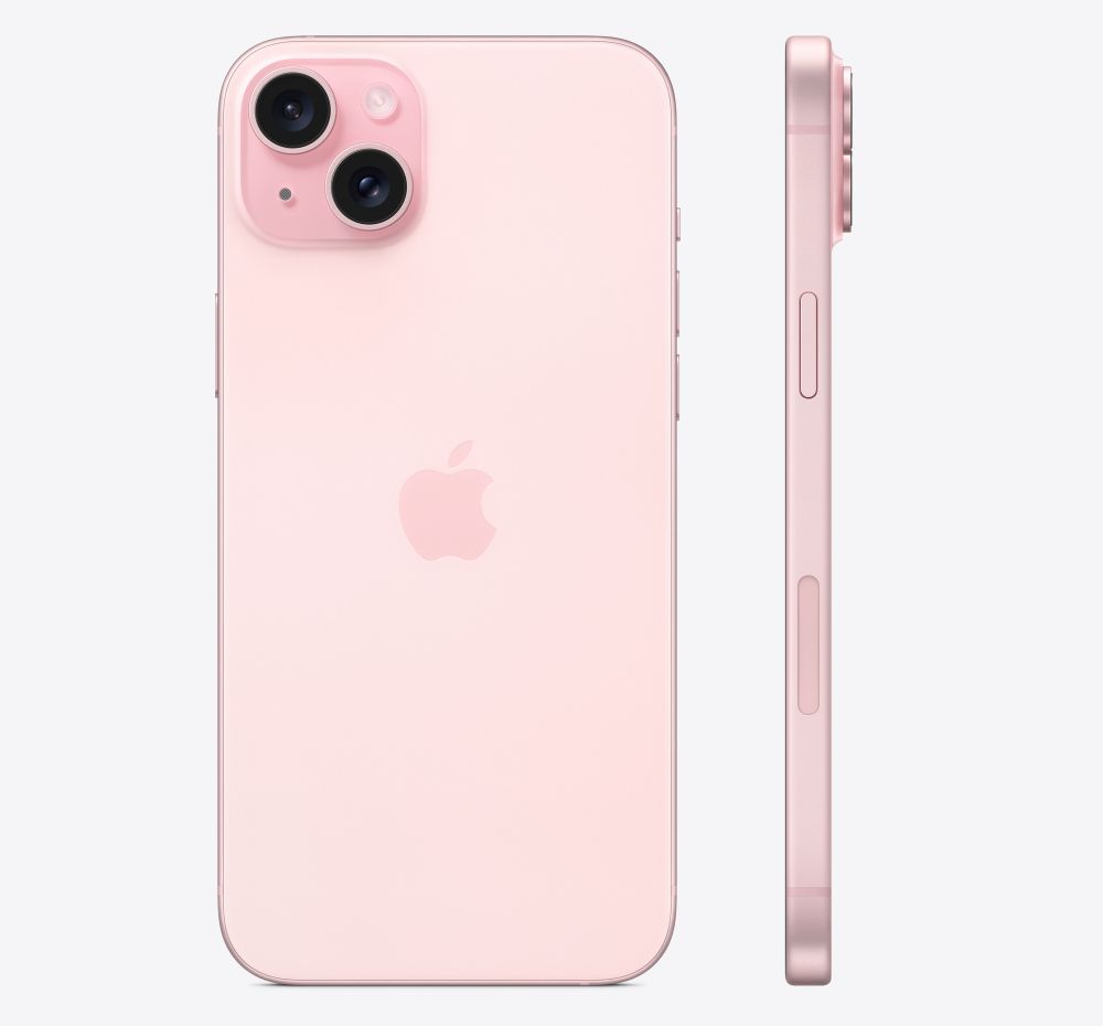 Apple iPhone 15 Plus Pink Front & Side