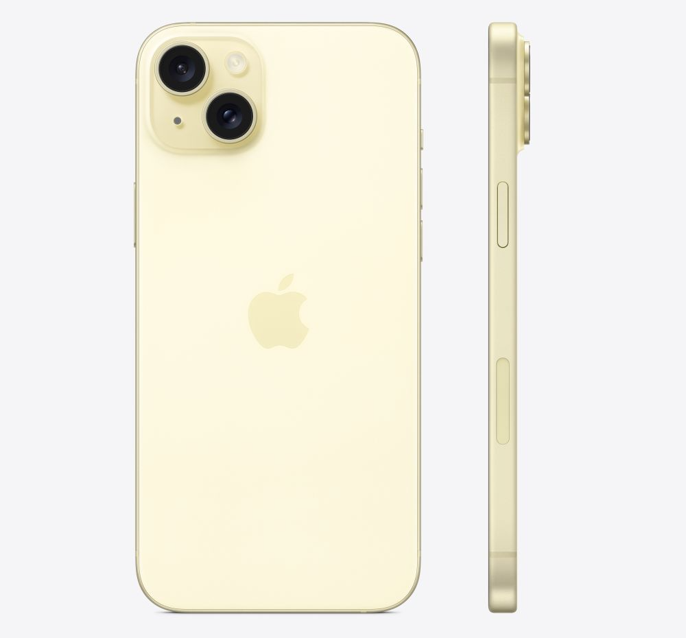 Apple iPhone 15 Plus Yellow Front & Side